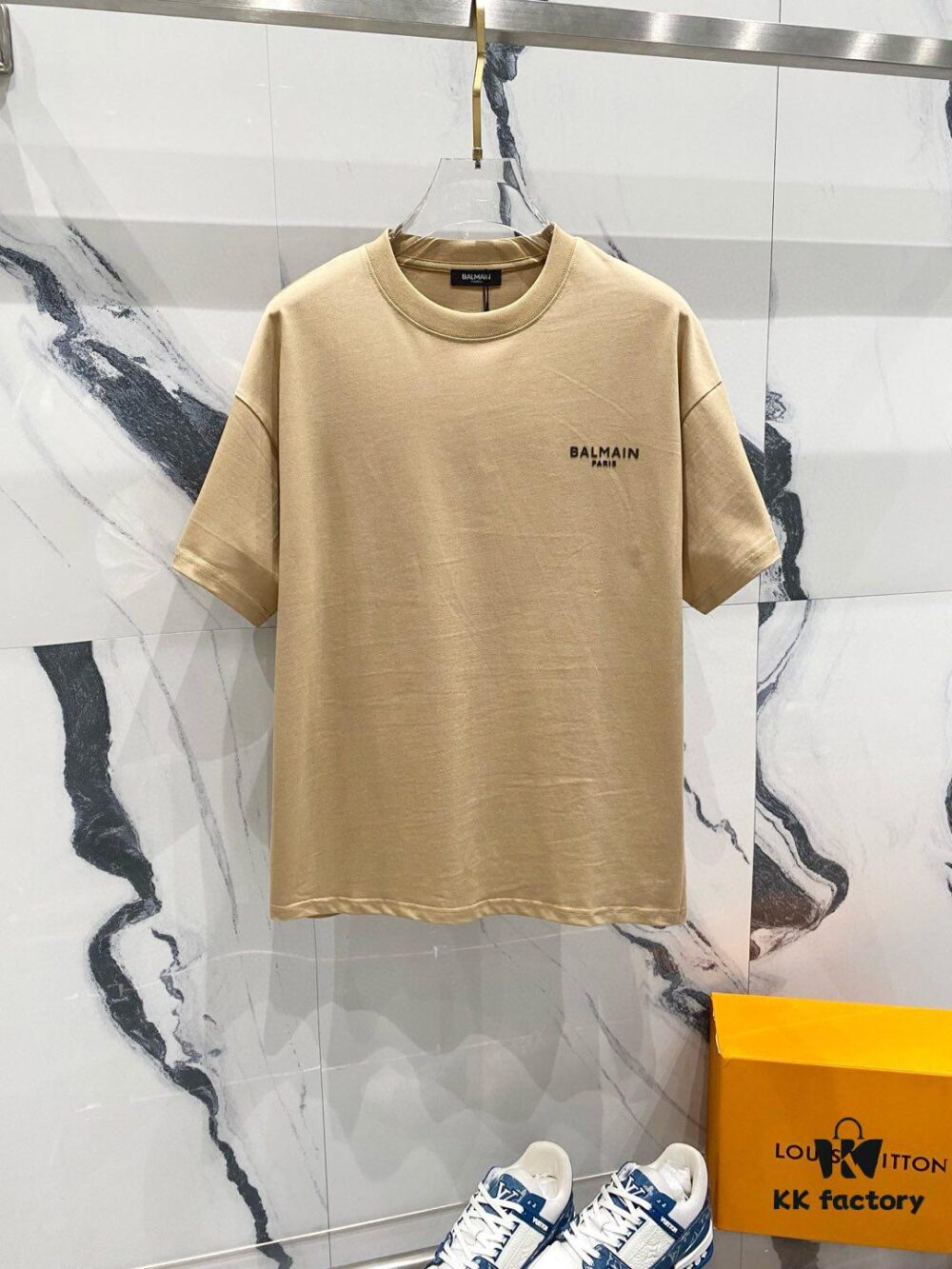6931a4deccd8ab3d7af992f0 BALMAIN 260g Crew Neck Short Sleeve T-Shirt with Minimalist Silicone Logo