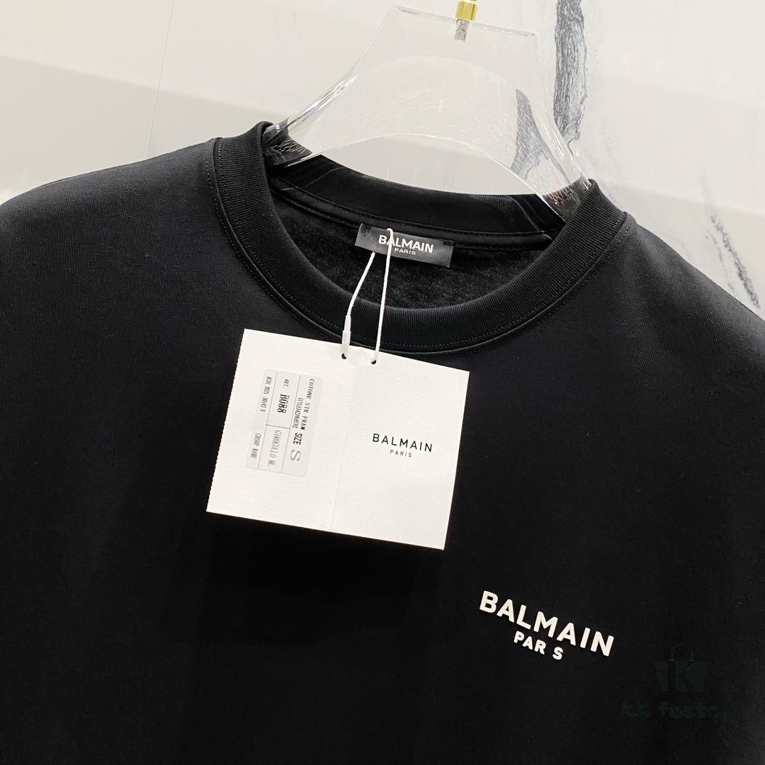 6931a4dfccd8ab3d7af992fa BALMAIN Crew Neck Short Sleeve T-Shirt 260g
