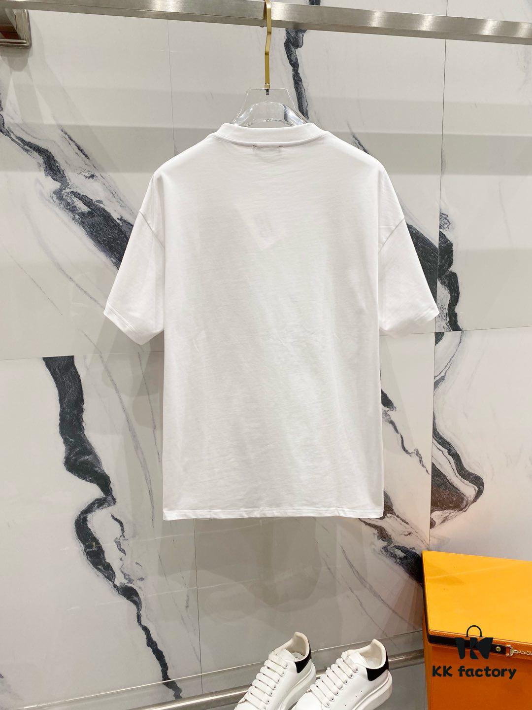 6931a4dfccd8ab3d7af99300 BALMAIN 260g Crew Neck Short Sleeve T-Shirt with Angel Shield and Letter Logo Print