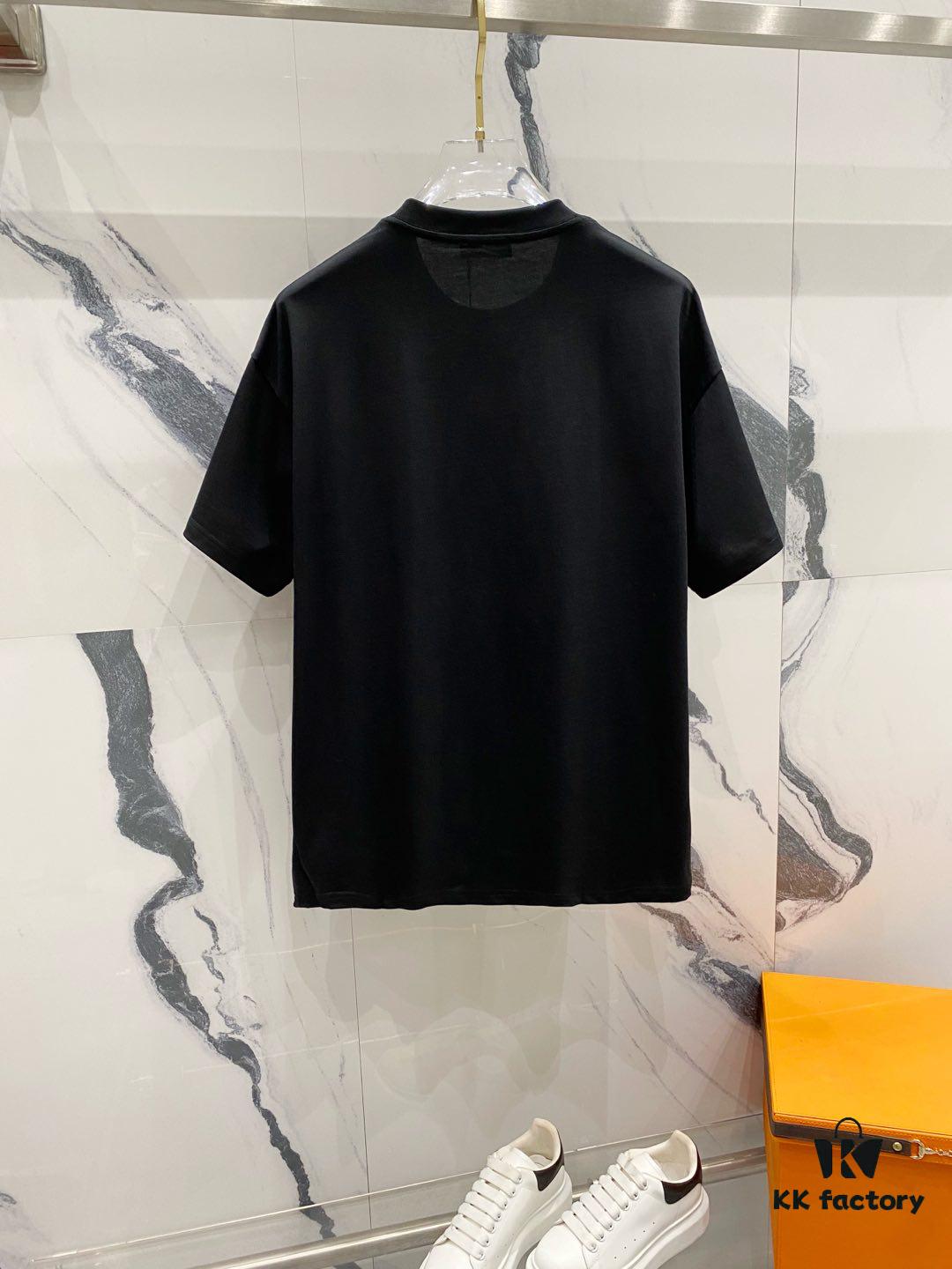 6931a4e0ccd8ab3d7af99309 BALMAIN 260g Crew Neck Short Sleeve T-Shirt with Angel Shield and Letter Logo Print
