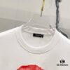 6931a4e0ccd8ab3d7af99317 BALMAIN Crew Neck Short Sleeve T-Shirt 260g with Brand Logo and Red Lip Print