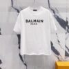 6931a4e2ccd8ab3d7af99335 BALMAIN Men's 260g Crew Neck Short Sleeve T-Shirt with Brand Letter Flocked Shadow Print Logo