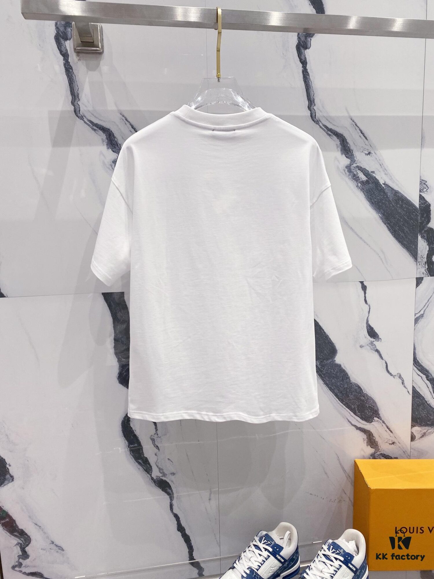 6931a4e2ccd8ab3d7af99336 BALMAIN Men's 260g Crew Neck Short Sleeve T-Shirt with Brand Letter Flocked Shadow Print Logo