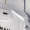 6931a4e2ccd8ab3d7af99337 BALMAIN Men's 260g Crew Neck Short Sleeve T-Shirt with Brand Letter Flocked Shadow Print Logo