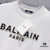 6931a4e2ccd8ab3d7af99339 BALMAIN Men's 260g Crew Neck Short Sleeve T-Shirt with Brand Letter Flocked Shadow Print Logo