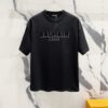 6931a4e2ccd8ab3d7af9933f BALMAIN Men's 260g Crew Neck Short Sleeve T-Shirt with Brand Letter Flocked Overlapping Logo Print