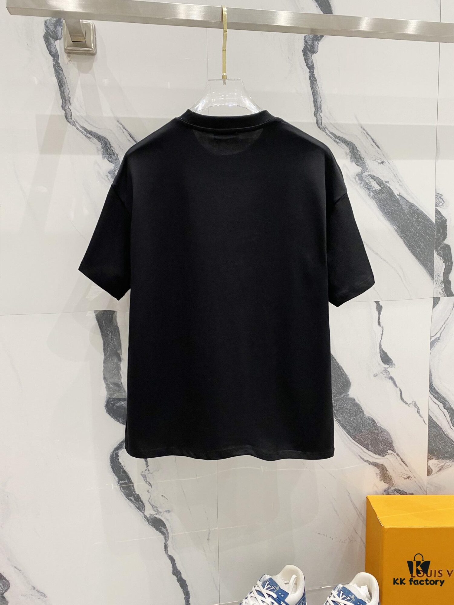 6931a4e2ccd8ab3d7af99340 BALMAIN Men's 260g Crew Neck Short Sleeve T-Shirt with Brand Letter Flocked Overlapping Logo Print
