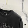 6931a4e3ccd8ab3d7af99341 BALMAIN Men's 260g Crew Neck Short Sleeve T-Shirt with Brand Letter Flocked Overlapping Logo Print