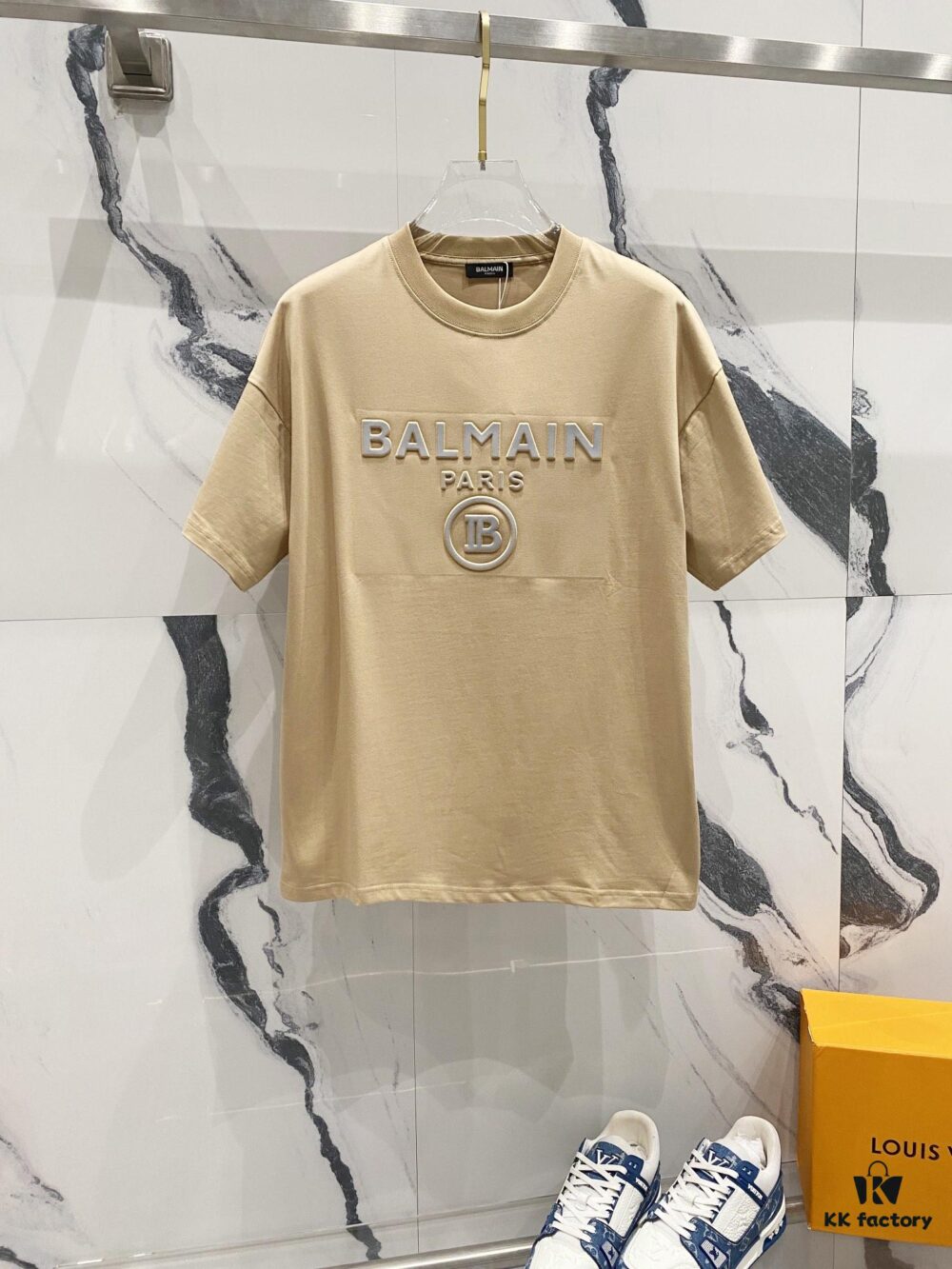 6931a4e3ccd8ab3d7af99349 BALMAIN 260g Crew Neck Short Sleeve T-Shirt with Reflective 3M Logo