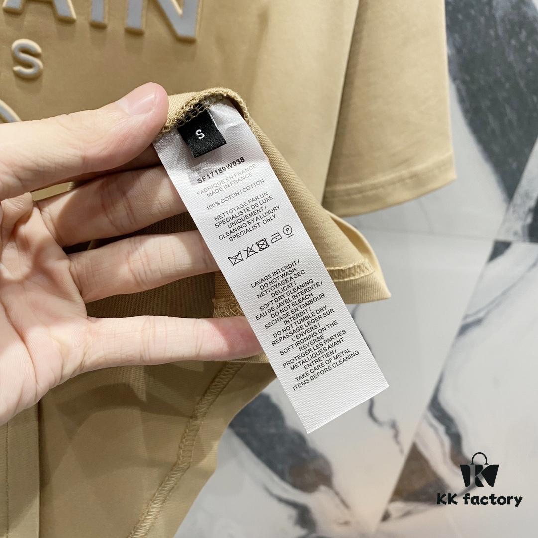 6931a4e3ccd8ab3d7af99351 BALMAIN 260g Crew Neck Short Sleeve T-Shirt with Reflective 3M Logo