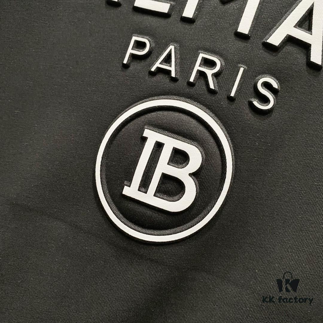 6931a4e4ccd8ab3d7af99363 BALMAIN 260g Crew Neck Short Sleeve T-Shirt with Reflective 3M Logo