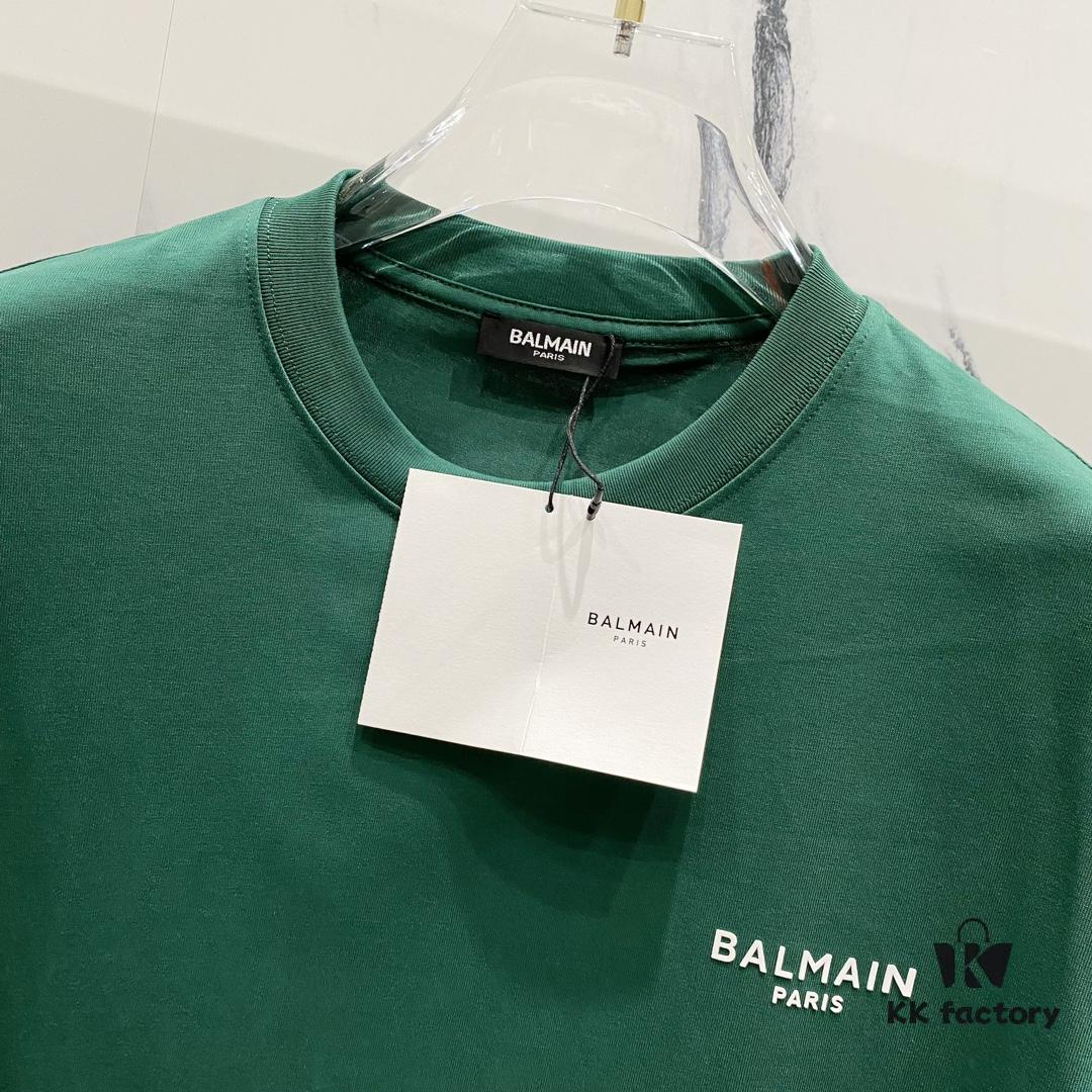 6931a4e5ccd8ab3d7af99371 BALMAIN Crew Neck Short Sleeve T-Shirt 260g