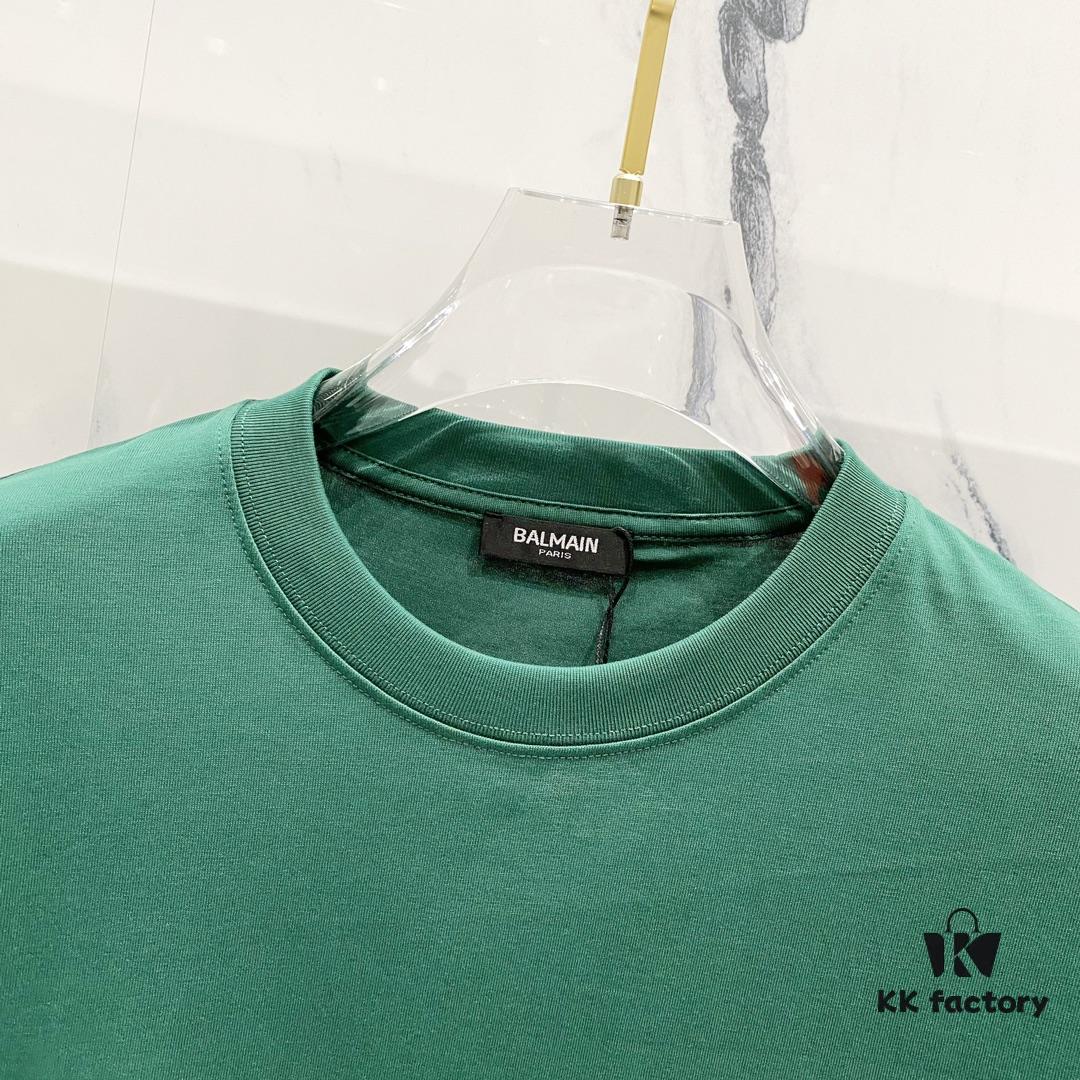 6931a4e5ccd8ab3d7af99374 BALMAIN Crew Neck Short Sleeve T-Shirt 260g