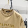 BALMAIN Crew Neck Short Sleeve T-Shirt 260g Classic Gold Foil Logo Print