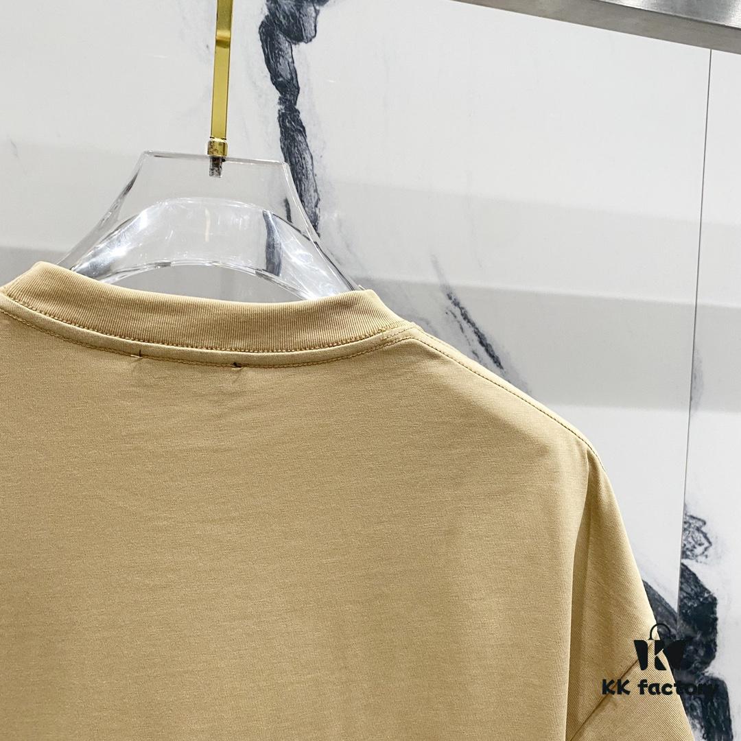 BALMAIN Crew Neck Short Sleeve T-Shirt 260g Classic Gold Foil Logo Print