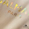 BALMAIN Crew Neck Short Sleeve T-Shirt 260g Classic Gold Foil Logo Print