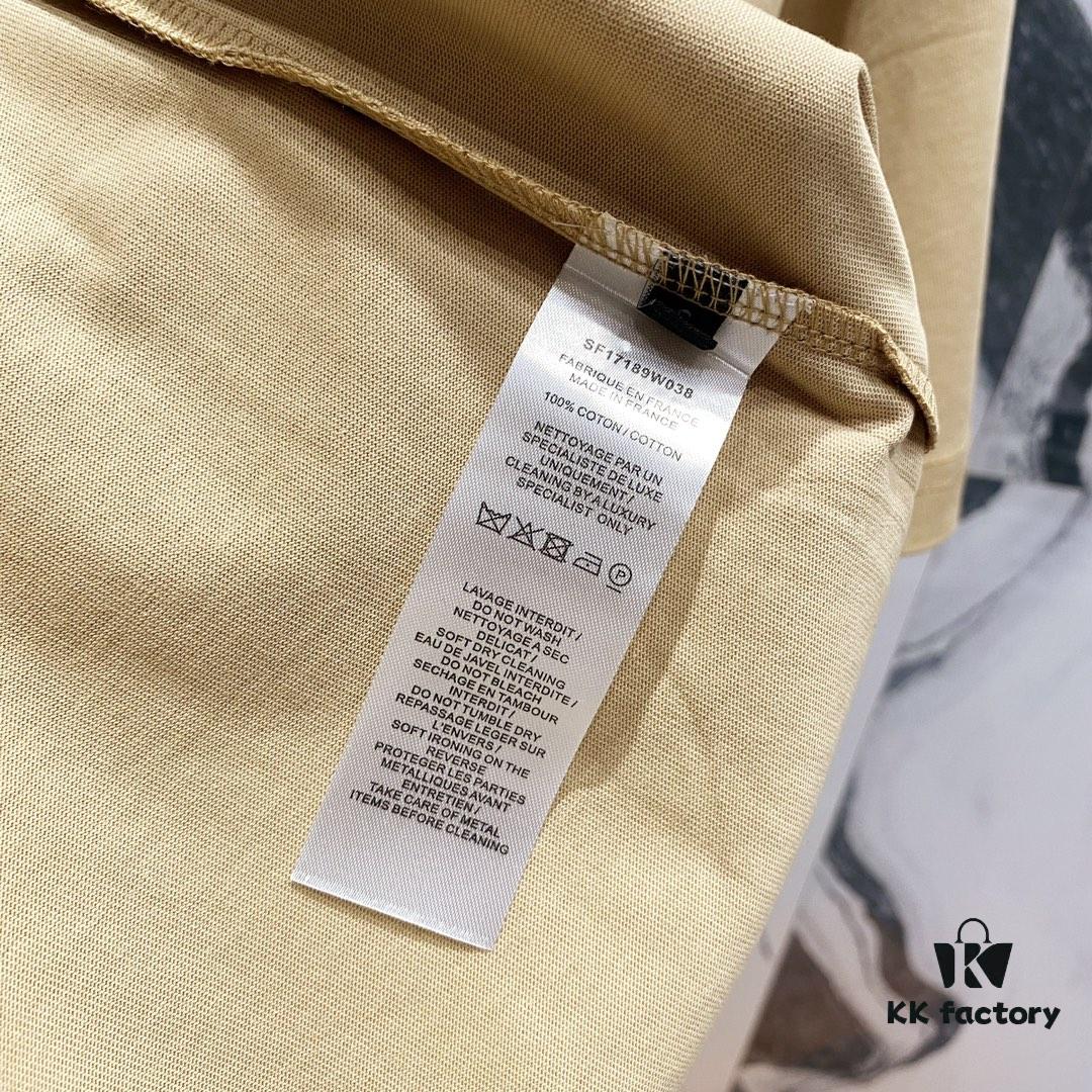 BALMAIN Crew Neck Short Sleeve T-Shirt 260g Classic Gold Foil Logo Print