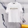 6931a4e6ccd8ab3d7af99380 BALMAIN Crew Neck Short Sleeve T-Shirt 260g Classic Gold Foil Logo Print