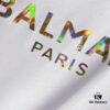 6931a4e6ccd8ab3d7af99384 BALMAIN Crew Neck Short Sleeve T-Shirt 260g Classic Gold Foil Logo Print