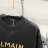 6931a4e7ccd8ab3d7af9938c BALMAIN 260g Crew Neck Short Sleeve T-Shirt with Classic Gold Foil Logo Print