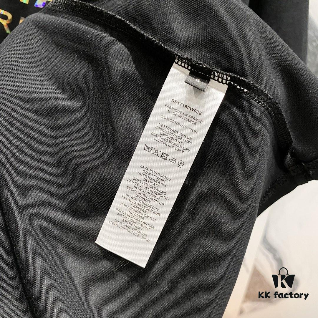 6931a4e7ccd8ab3d7af99392 BALMAIN 260g Crew Neck Short Sleeve T-Shirt with Classic Gold Foil Logo Print