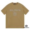 6931a4e8ccd8ab3d7af993a6 BALMAN Round Neck Short Sleeve T-Shirt with Minimalist 3D Letter Print Logo
