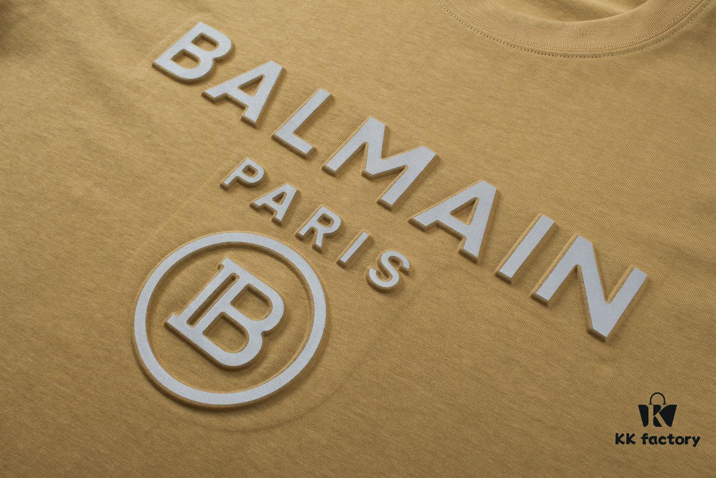 6931a4e8ccd8ab3d7af993a8 BALMAN Round Neck Short Sleeve T-Shirt with Minimalist 3D Letter Print Logo