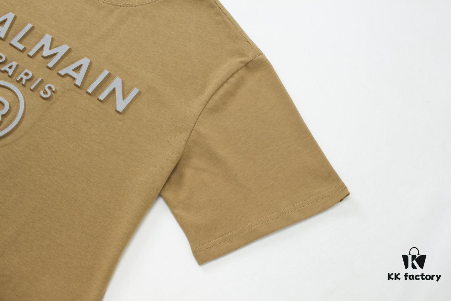 6931a4e8ccd8ab3d7af993aa BALMAN Round Neck Short Sleeve T-Shirt with Minimalist 3D Letter Print Logo