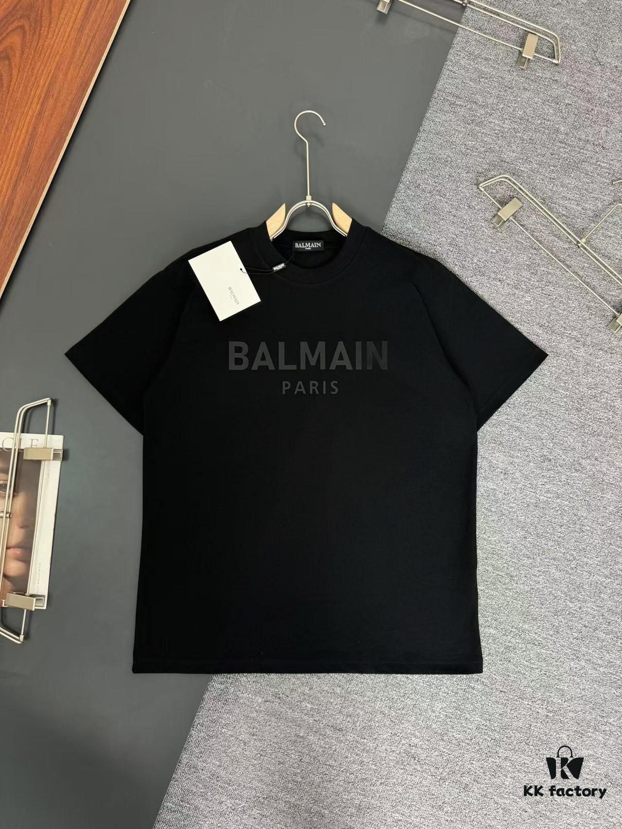 6931a4eaccd8ab3d7af993d3 Balmain Heavyweight 320g Cotton T-Shirt, Thick and Breathable Loose-Fit Fashion Short-Sleeve Crew Neck Tee for Spring and Summer