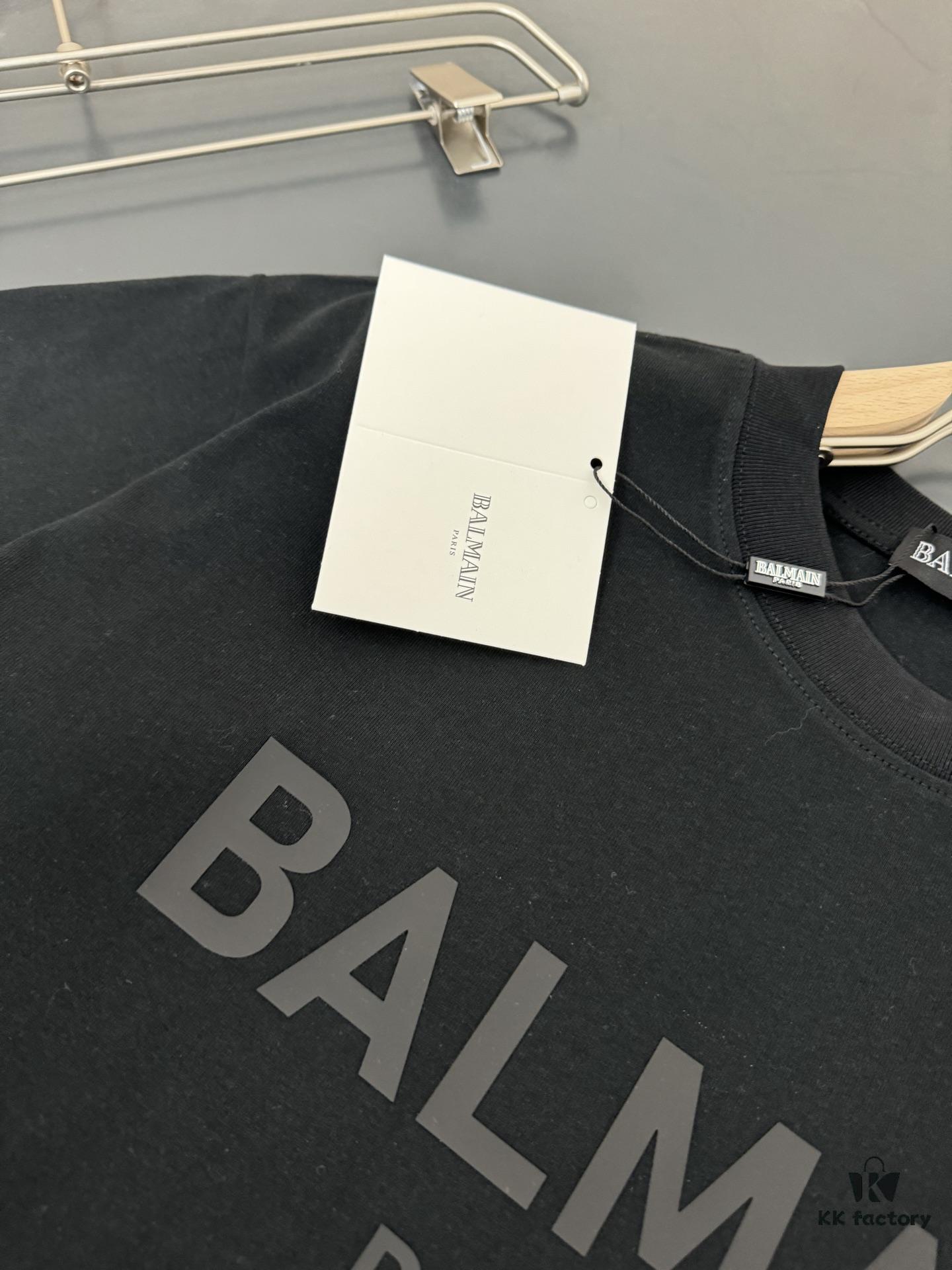 6931a4ebccd8ab3d7af993d9 Balmain Heavyweight 320g Cotton T-Shirt, Thick and Breathable Loose-Fit Fashion Short-Sleeve Crew Neck Tee for Spring and Summer