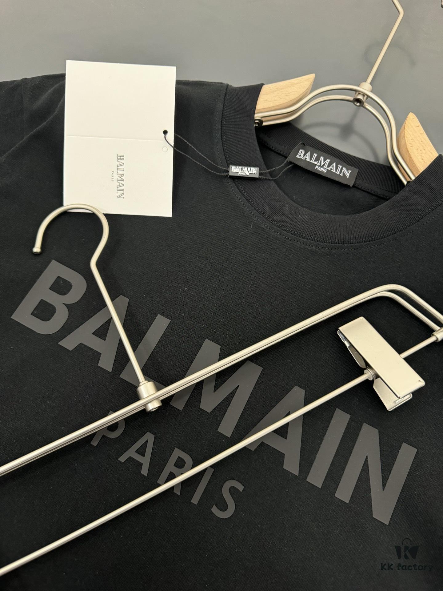 6931a4ebccd8ab3d7af993db Balmain Heavyweight 320g Cotton T-Shirt, Thick and Breathable Loose-Fit Fashion Short-Sleeve Crew Neck Tee for Spring and Summer