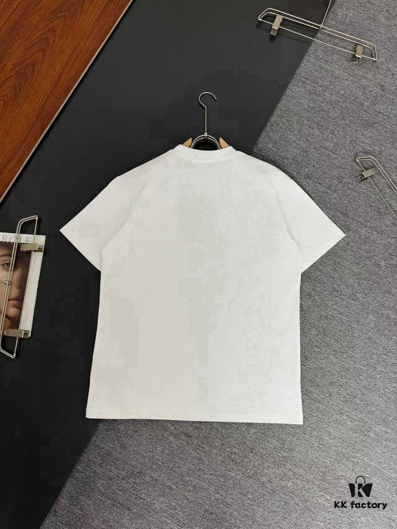 6931a4ebccd8ab3d7af993de Balmain* 320g Heavyweight Cotton T-Shirt, Thick and Breathable, Loose Fit, Silicone Logo Design, Fashion Round Neck Short Sleeve Tee for Spring and Summer