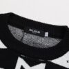 Balmain BALMAIN Letter Logo Striped Knit Sweater Woolen Pullover