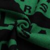 Balmain Letter Logo Striped Knit Sweater Woolen Pullover