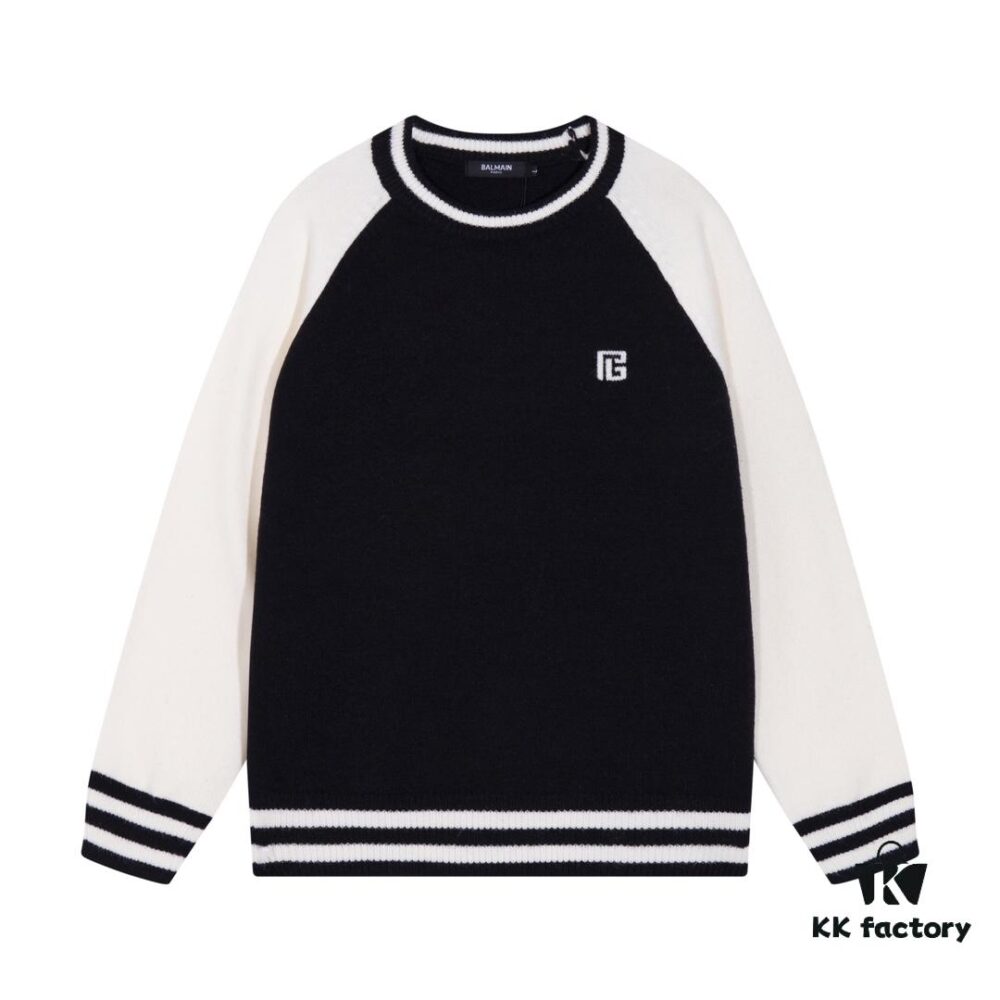 6931a4f4ccd8ab3d7af99487 Balmain BALMAIN 2024 Autumn/Winter New Arrival Sweater with Classic Logo Jacquard on Back