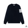 6931a4f7ccd8ab3d7af994c0 Thom Browne Classic TB Four-Stripe Crew Neck Knit Casual Sweater Top