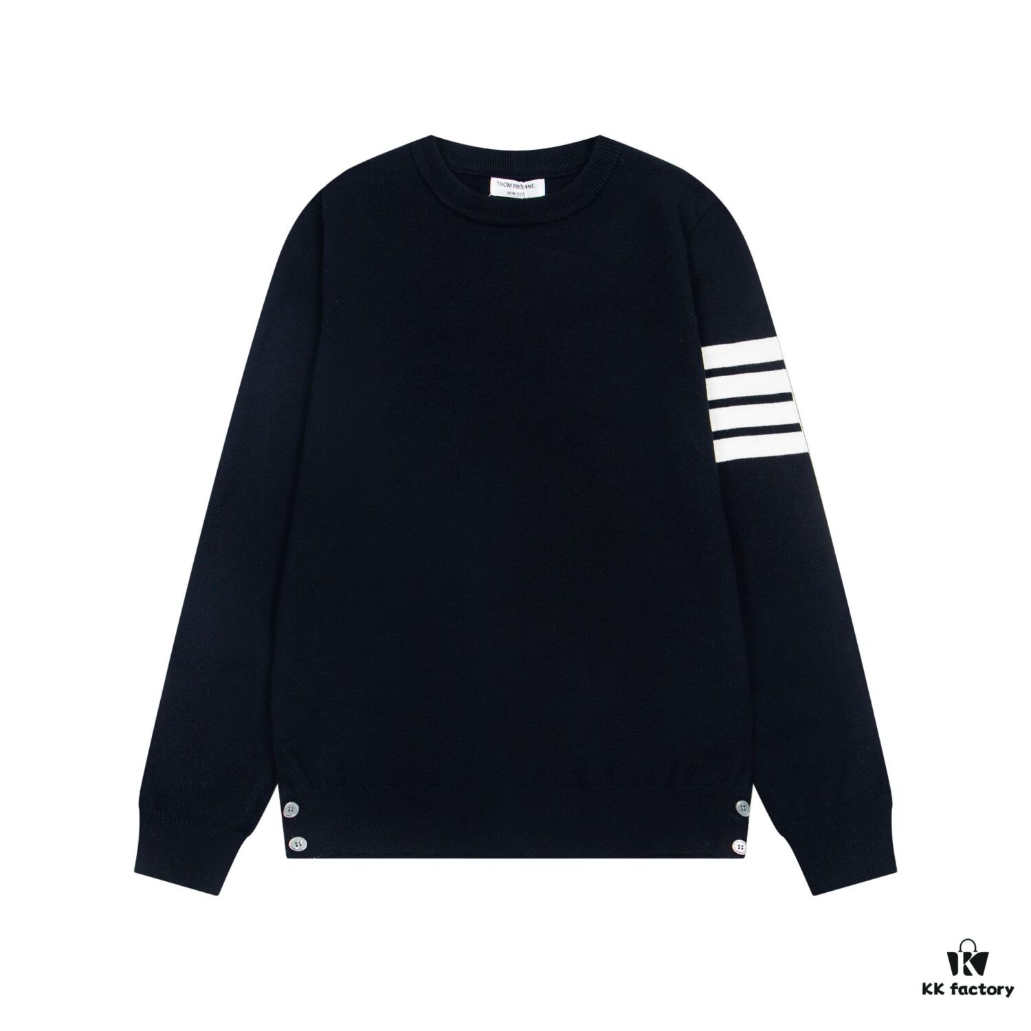 6931a4f7ccd8ab3d7af994c0 Thom Browne Classic TB Four-Stripe Crew Neck Knit Casual Sweater Top