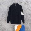 6931a4f8ccd8ab3d7af994c9 THOM BROWNE Tom TB Classic Four-Bar Stripe Knit Jacket Unisex Style