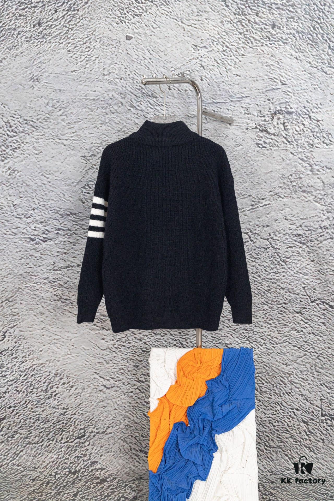 6931a4f8ccd8ab3d7af994ca THOM BROWNE Tom TB Classic Four-Bar Stripe Knit Jacket Unisex Style