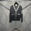 TB 2025 SS New Arrival Four-Stripe Single-Breasted V-Neck Cashmere Sweater