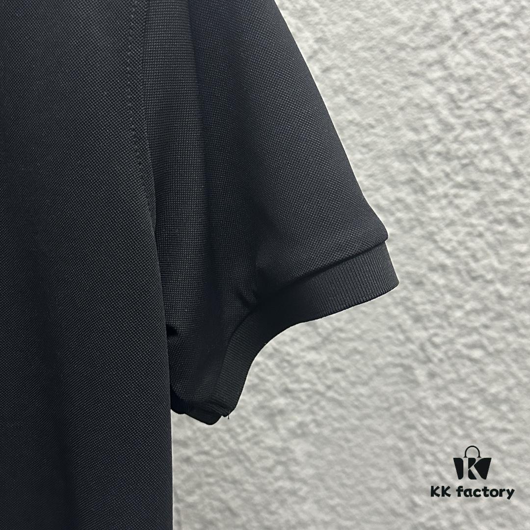 TB*Tom* Short Sleeve Polo 2025 Spring Summer New Arrival Minimalist Letter Embroidery Beaded Fabric Unisex Short Sleeve Polo Collar