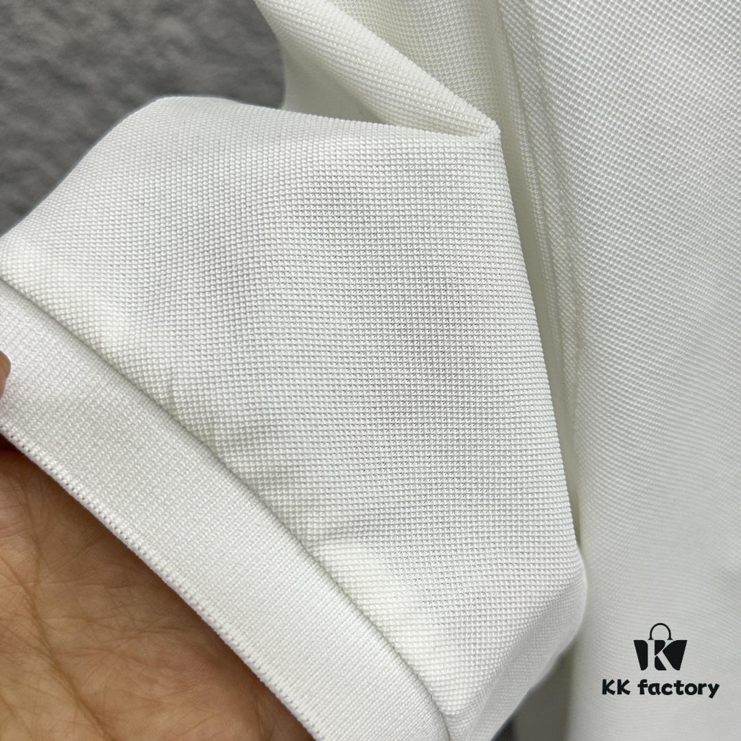 TB*Tom* Short Sleeve Polo 2025 Spring Summer New Arrival Minimalist Letter Embroidery Beaded Fabric Unisex Short Sleeve Polo Collar