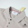 6931a4fcccd8ab3d7af9950b Thom Browne TB Rippled Four-Bar Leather-Look Short Sleeve Polo Shirt