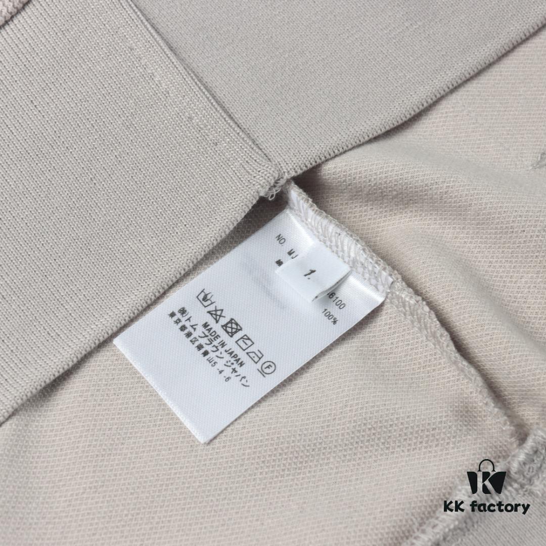 6931a4fcccd8ab3d7af99511 Thom Browne TB Rippled Four-Bar Leather-Look Short Sleeve Polo Shirt