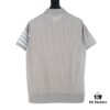 6931a4fcccd8ab3d7af99512 Thom Browne TB Rippled Four-Bar Leather-Look Short Sleeve Polo Shirt