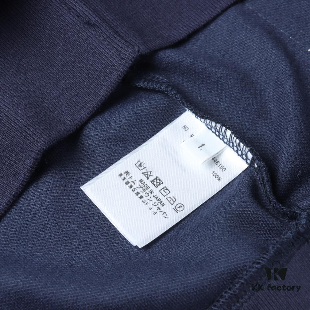 6931a4fdccd8ab3d7af99524 Thom Browne TB Wave Pattern Four-Bar Leather-Look Short Sleeve Polo Shirt