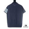 6931a4fdccd8ab3d7af99525 Thom Browne TB Wave Pattern Four-Bar Leather-Look Short Sleeve Polo Shirt