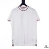 6931a4feccd8ab3d7af99532 THOM BROWNE TB Red Stripe Woven Crew Neck Short Sleeve T-Shirt