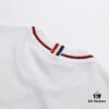 6931a4feccd8ab3d7af99538 THOM BROWNE TB Red Stripe Woven Crew Neck Short Sleeve T-Shirt