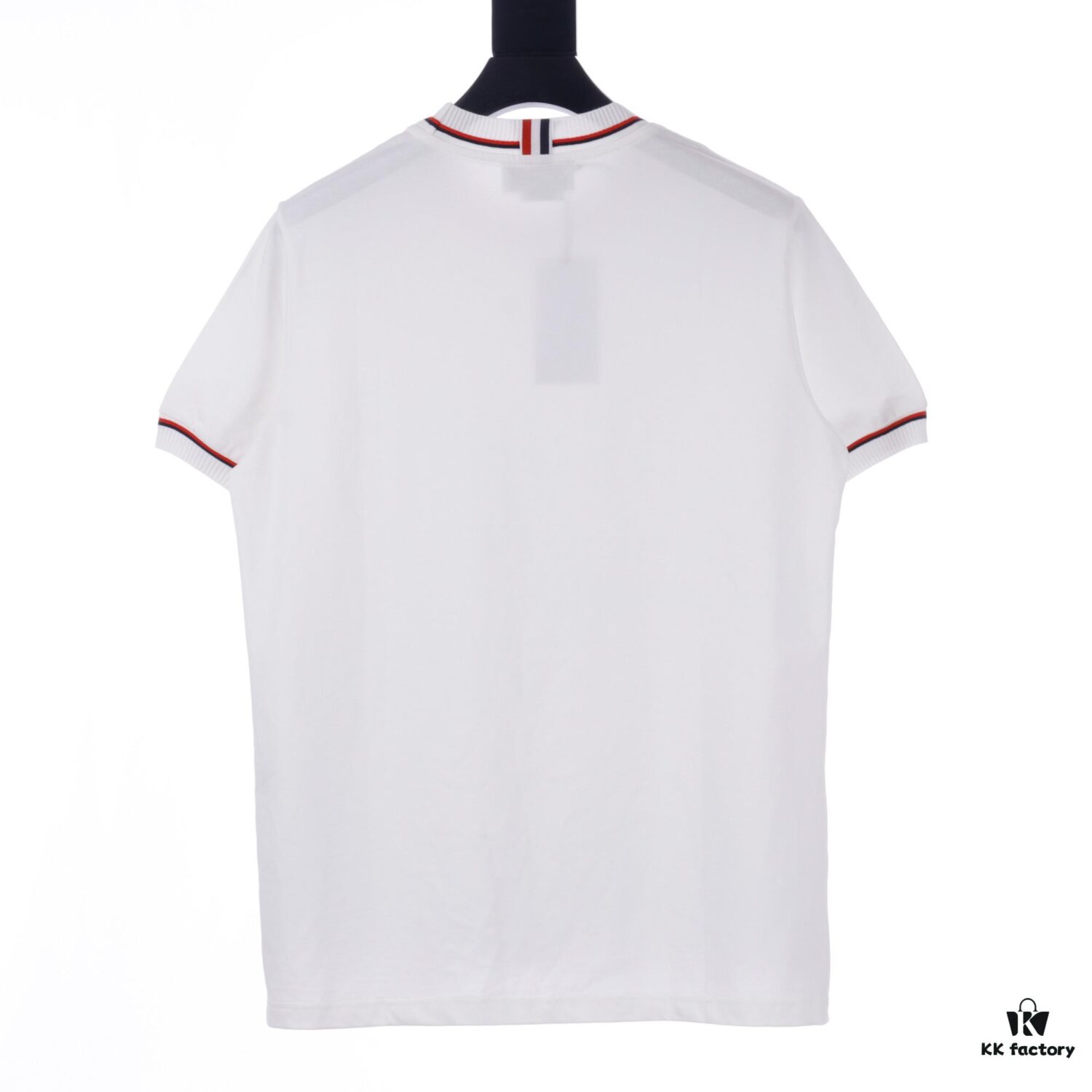 6931a4feccd8ab3d7af9953a THOM BROWNE TB Red Stripe Woven Crew Neck Short Sleeve T-Shirt